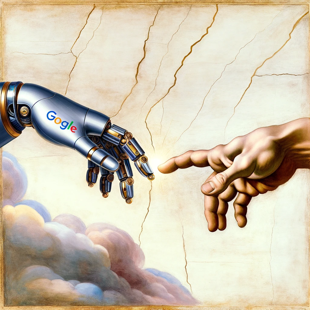 l'homme et le robot SEO Google