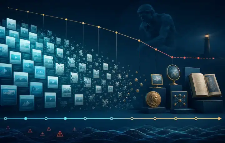 Évolution sur seize mois d’un ensemble de contenus produits avec intelligence artificielle